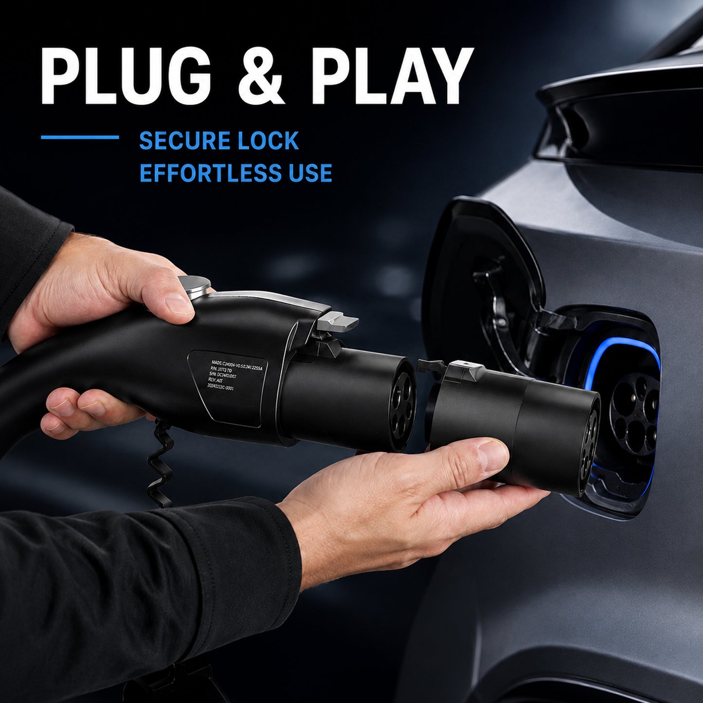 J1772 Compatible with Tesla Charger Adapter, Charging Convertor for Tesla Model 3/Y/X/S, 80A 250V EV Charging Connector, Quick Install & Snug Fit, Only Works for Tesla Vehicles