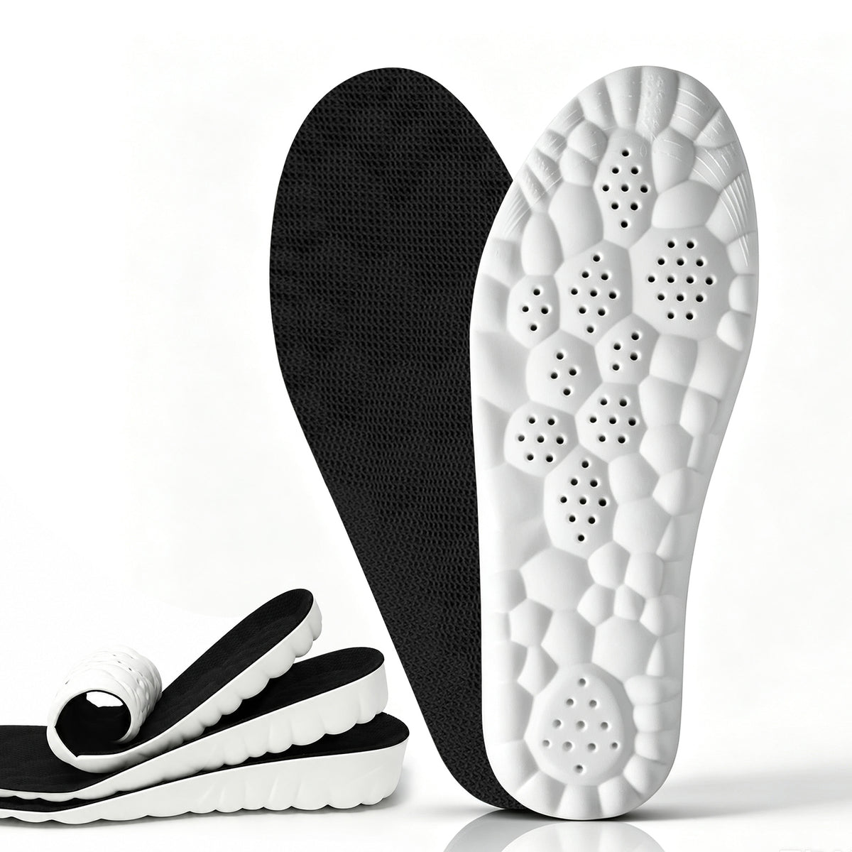 Height Increase Insoles for Men, 1.4 Inch Height Boosters, 4D Cloud Insoles with Memory Foam Cushioning, Trim-to-Fit Shoe Lifts for US Men’s Sizes 7.5-10.5, Black