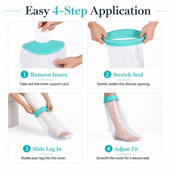 Adult Leg Cast Cover for Shower, Waterproof Foot Protector Boot, Ankle & Knee（7.9-18 inch Diameter）