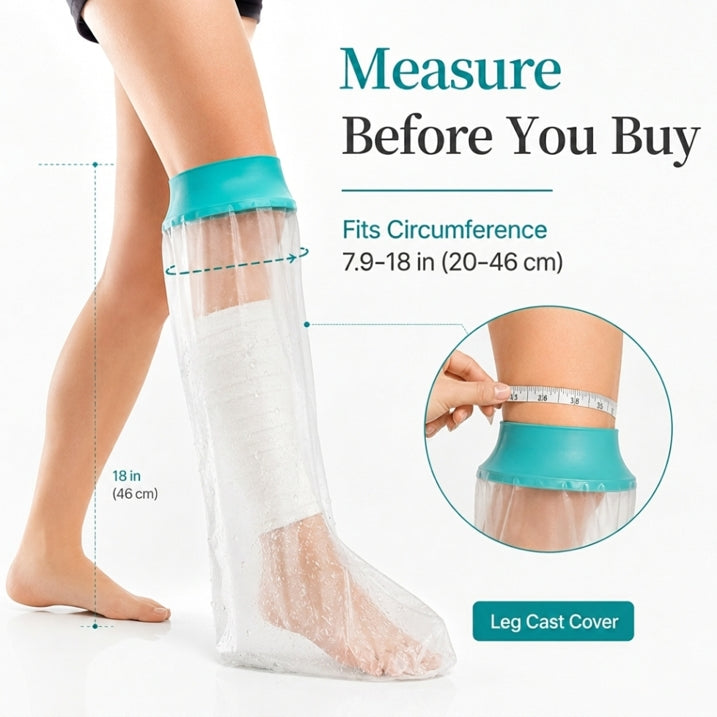 Adult Leg Cast Cover for Shower, Waterproof Foot Protector Boot, Ankle & Knee（7.9-18 inch Diameter）