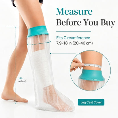 Adult Leg Cast Cover for Shower, Waterproof Foot Protector Boot, Ankle & Knee（7.9-18 inch Diameter）