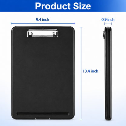 6 Pack Clipboard with Storage,High Capacity Storage Clipboard with Pen Holder,A4 Size,Clip Board with Storage Compartments,Clipboard with Storage for School,Utility,Industrial Office,Black