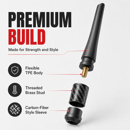 7 Inch Short Stubby Car Antenna Replacement, Compatible with Ford F150 2009-2026 & Bronco 2021-2023, Copper Coil Enhanced Reception, Car Wash Proof Rubber Truck Radio Antenna