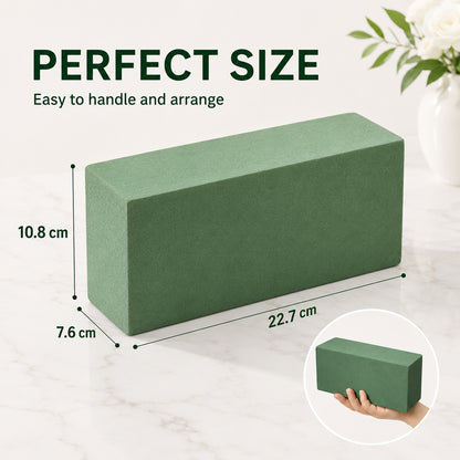 Floral Foam Blocks, 6 Pcs Green Wet & Dry Foam, 9” L x 4.3” W x 3” H for Flower Arrangement, Wedding & Home Decor