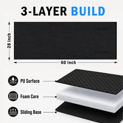 Rolling Creeper Mat, 60"x28" Low Ground Clearance Under Car Mechanic Pad with Storage Bag, Portable 3-Layer Auto Repair Roller Mat for All Vehicles & Terrains, Ground Work Maintenance Tool, Black