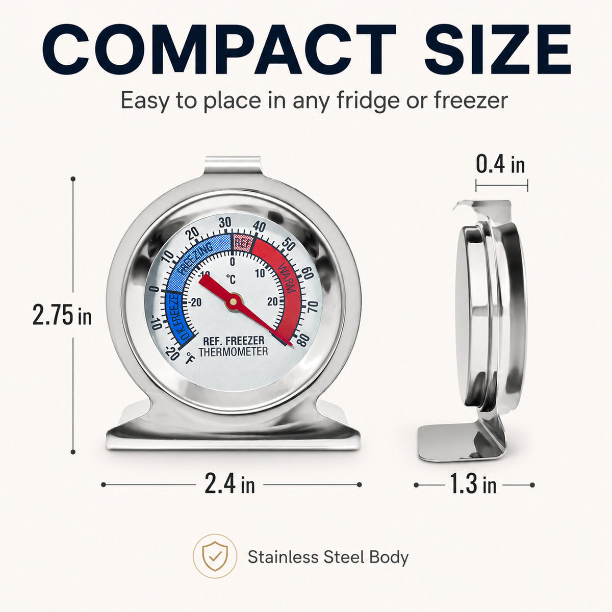 12 Pack Refrigerator Freezer Thermometer, Dual-Scale Large Dial Temperature Gauge with -30~30°C / -20~80°F Measuring Range, Precision Readings Thermometer for Fridge, Freezer and Cooler Daily