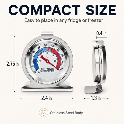 12 Pack Refrigerator Freezer Thermometer, Dual-Scale Large Dial Temperature Gauge with -30~30°C / -20~80°F Measuring Range, Precision Readings Thermometer for Fridge, Freezer and Cooler Daily