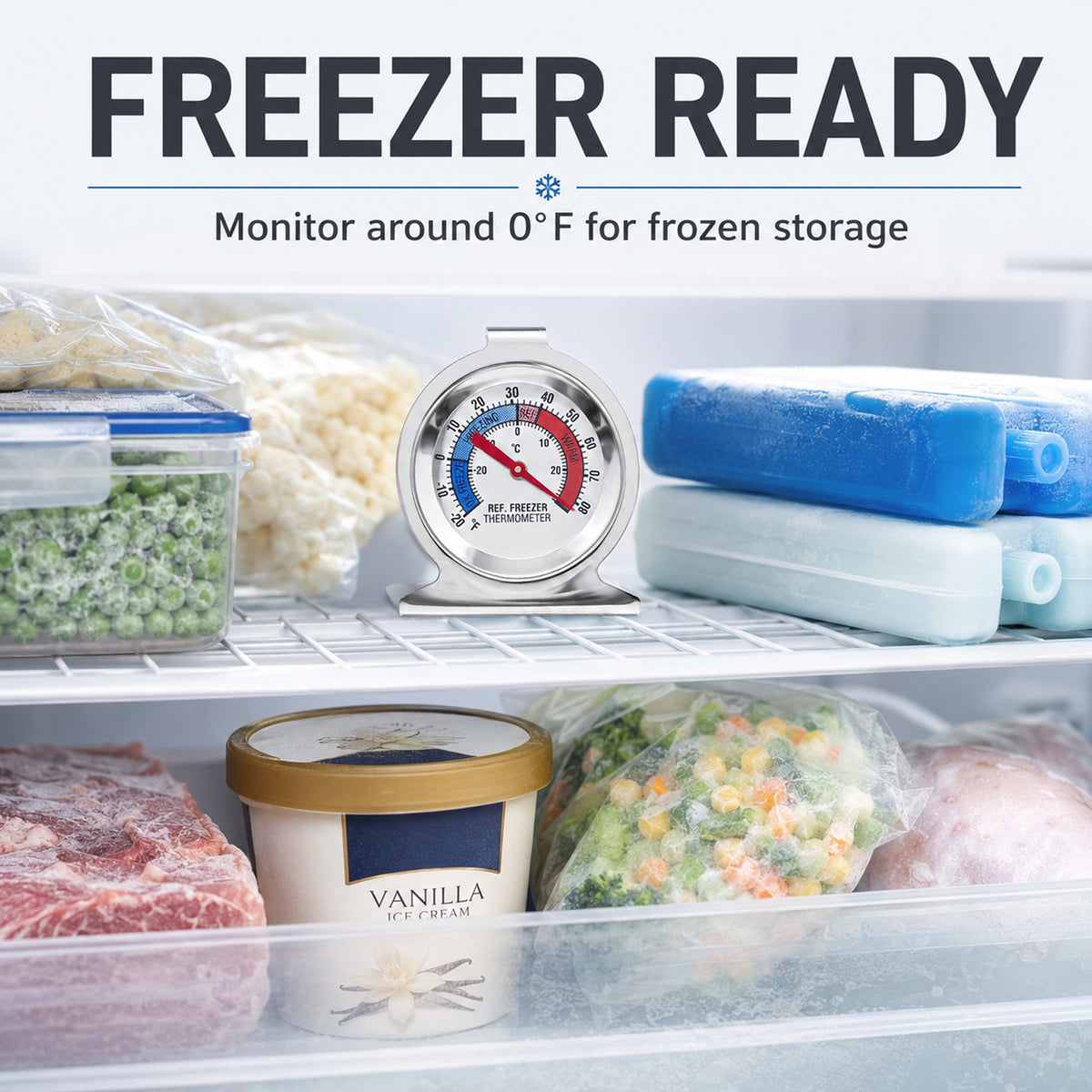 12 Pack Refrigerator Freezer Thermometer, Dual-Scale Large Dial Temperature Gauge with -30~30°C / -20~80°F Measuring Range, Precision Readings Thermometer for Fridge, Freezer and Cooler Daily