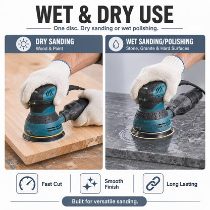 6 Inch Sanding Discs, 50 Pcs Hook and Loop Wet Dry Sandpaper 1000 1500 2000 3000 5000 Grit, Waterproof Silicon Carbide Sand Paper for Random Orbital Sander, Automotive Wood Metal