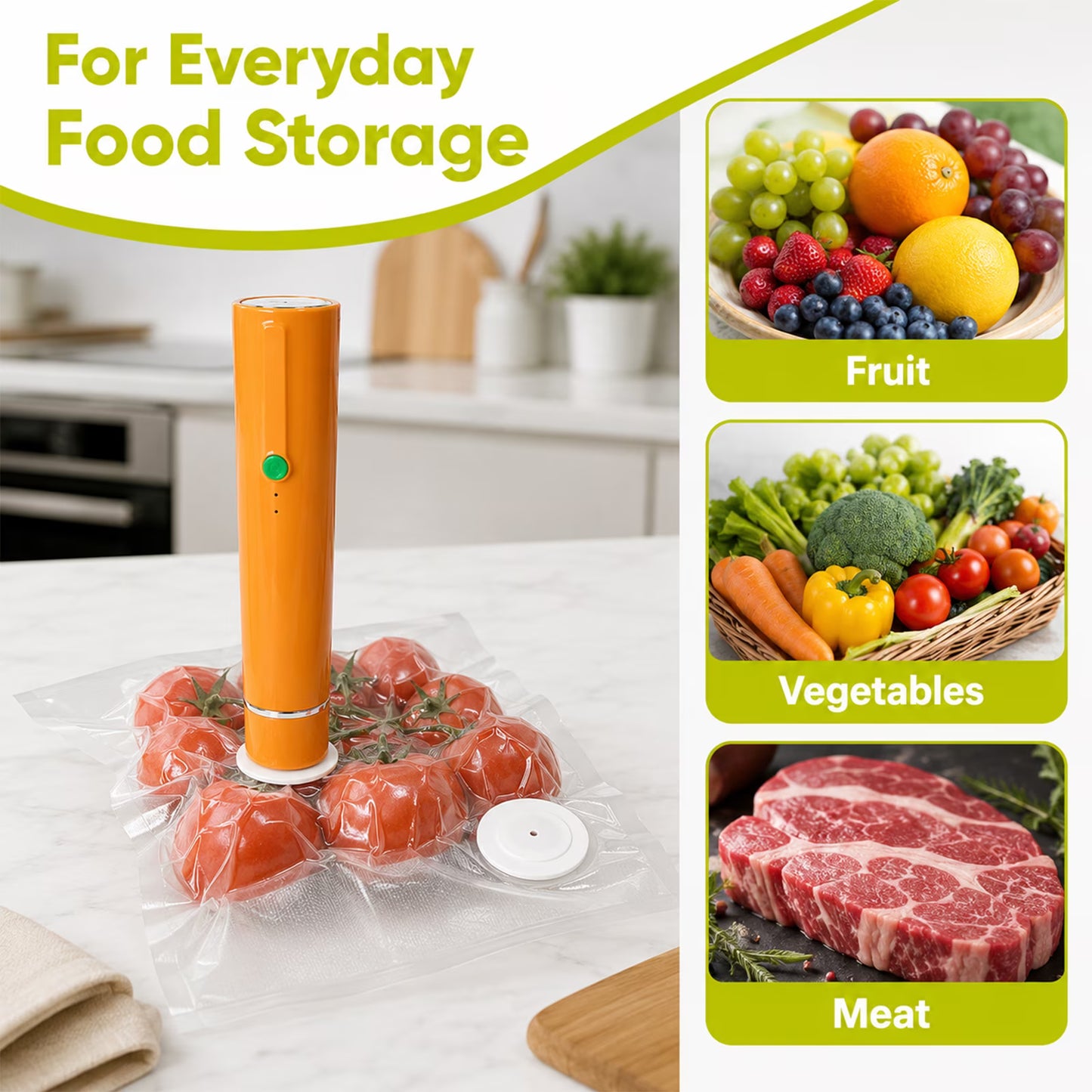 60 PCS Vacuum Sealer Bags for Food, Reusable Vacuum Seal Bags with Air Valve, Double Zipper Seal & Sealing Clips, Clear Vacuum Storage Bags for Kitchen Food Storage, 20 L + 20 M + 20 S