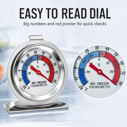 12 Pack Refrigerator Freezer Thermometer, Dual-Scale Large Dial Temperature Gauge with -30~30°C / -20~80°F Measuring Range, Precision Readings Thermometer for Fridge, Freezer and Cooler Daily