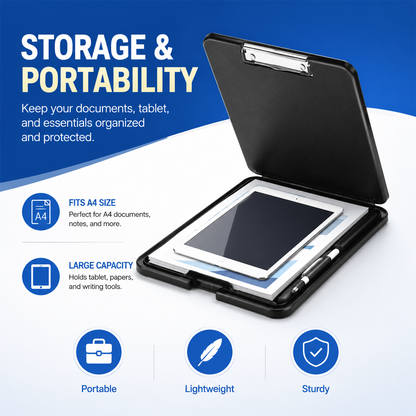 6 Pack Clipboard with Storage,High Capacity Storage Clipboard with Pen Holder,A4 Size,Clip Board with Storage Compartments,Clipboard with Storage for School,Utility,Industrial Office,Black