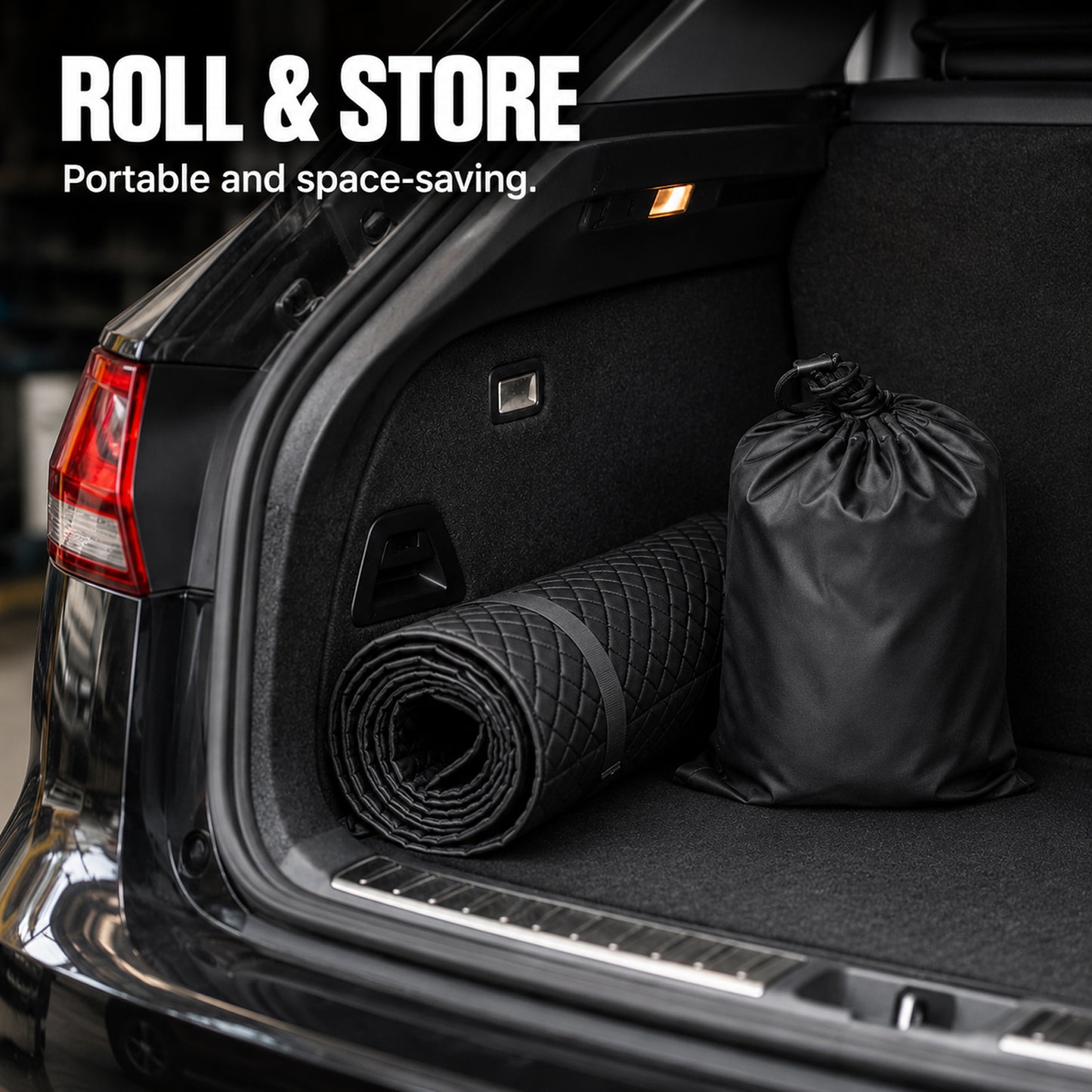 Rolling Creeper Mat, 60"x28" Low Ground Clearance Under Car Mechanic Pad with Storage Bag, Portable 3-Layer Auto Repair Roller Mat for All Vehicles & Terrains, Ground Work Maintenance Tool, Black