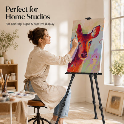Painting Easel and Display Stand, Adjustable 18-66 Inch Folding Metal Easel Stand for Sign, Portable Tabletop/Floor Canvas Stand for Adults, Teens, Studio, Classroom and Events