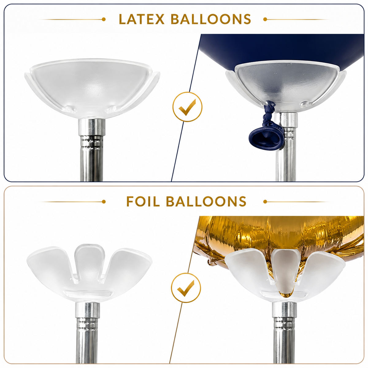 Balloon Column Stand,Balloon Stand Kit Set of 2, Adjustable Balloon Column Stand (1.2ft to 6.5ft), Metal Balloon Stand Kit for Floor & Table, Balloon Tower for Graduation Party Decorations