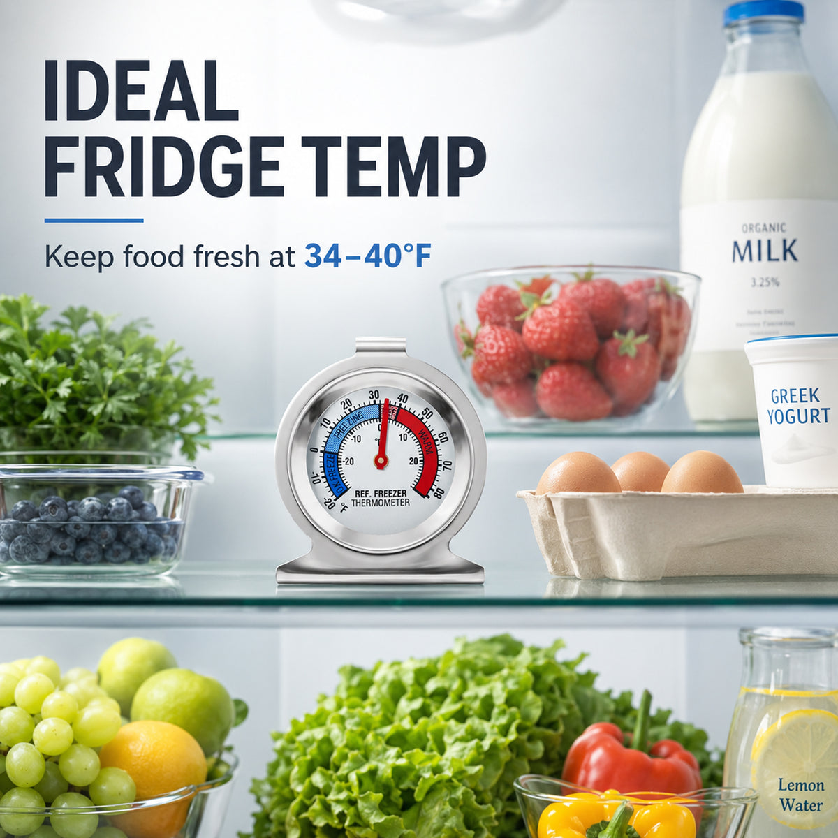 12 Pack Refrigerator Freezer Thermometer, Dual-Scale Large Dial Temperature Gauge with -30~30°C / -20~80°F Measuring Range, Precision Readings Thermometer for Fridge, Freezer and Cooler Daily