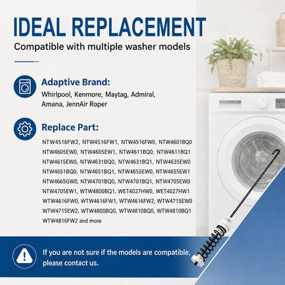 Washer Suspension Rods Kit 4 Pcs, Suspension Rods Compatible with Whirlpool Kenmore Maytag Washer Parts Replacement, Heavy Duty Repair Kit