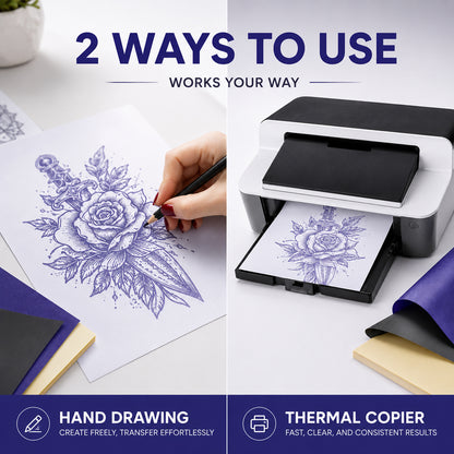 Transfer Paper Tattoo, 120 Sheets 4 Layers A4 Size Tattoo Stencil Printer Paper for Tattoo Supplies