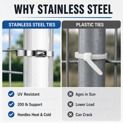 Stainless Steel Cable Tie Gun Kit with 100pcs 11.8inch Heavy Duty Metal Zip Ties, Self-Locking Steel Cable Ties for Fence Exhaust Pipe Farm and Outdoor Use