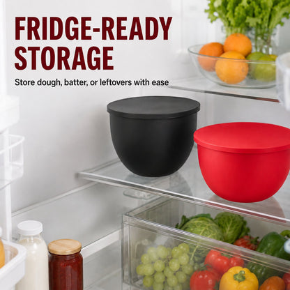 Silicone Bowl Liners with Lids for 5QT Tilt-Head Stand Mixers, 3 Bowl Inserts & 3 Sealing Lids, Leak-Resistant Mixer Bowl Accessories, Not for Bowl-Lift Models