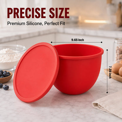 Silicone Bowl Liners with Lids for 5QT Tilt-Head Stand Mixers, 3 Bowl Inserts & 3 Sealing Lids, Leak-Resistant Mixer Bowl Accessories, Not for Bowl-Lift Models