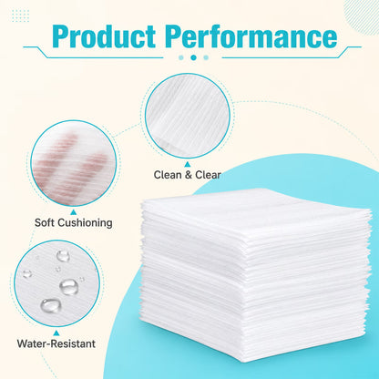 100-Pack Packing Foam Pouches, 8 x 10 in Cushion Sleeves for Dishes, Cups, Glassware and Fragile Items, 0.02 in Thick Packing Supplies for Moving