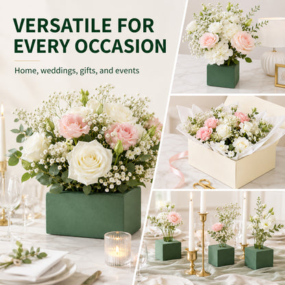 Floral Foam Blocks, 6 Pcs Green Wet & Dry Foam, 9” L x 4.3” W x 3” H for Flower Arrangement, Wedding & Home Decor