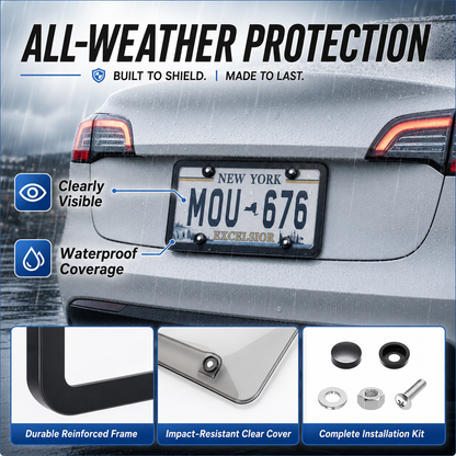 2 Pack License Plate Protector,Tinted License Plate Covers and Frames with Screws & Caps,Durable Black License Plate Frame & Car Plate Cover,Standard US License Plate Holder