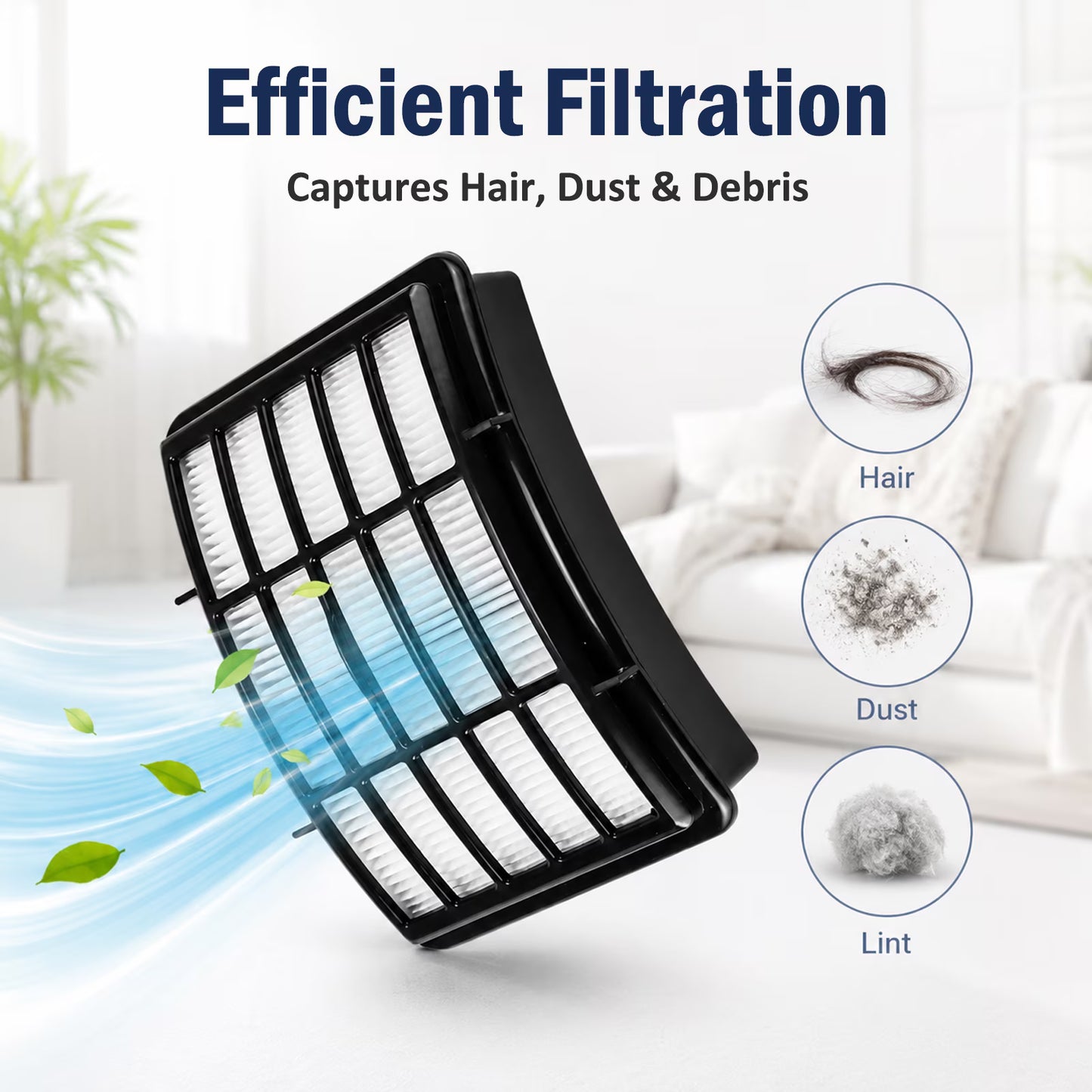 10-Pack Vacuum Filter Replacement Kit for Shark Navigator Lift-Away NV350 NV351 NV352 NV355 NV356E NV357 NV360 UV440 UV490 UV540, Includes 2 HEPA, 4 Foam & 4 Felt Filters, Replaces XFF350 XHF350