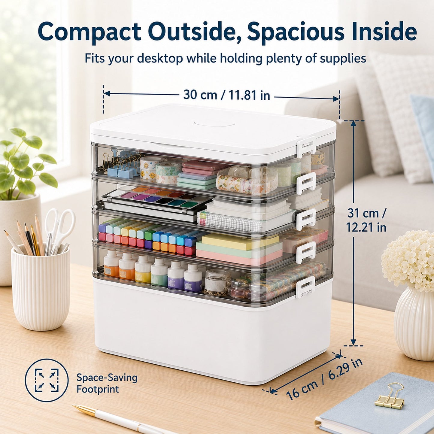 5-Tier Portable Medicine Box with Handle, Medicine Storage Box Organizer, Medication Organizer with Removable Tray