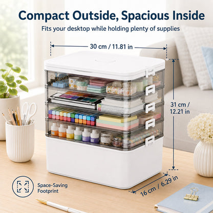 5-Tier Portable Medicine Box with Handle, Medicine Storage Box Organizer, Medication Organizer with Removable Tray