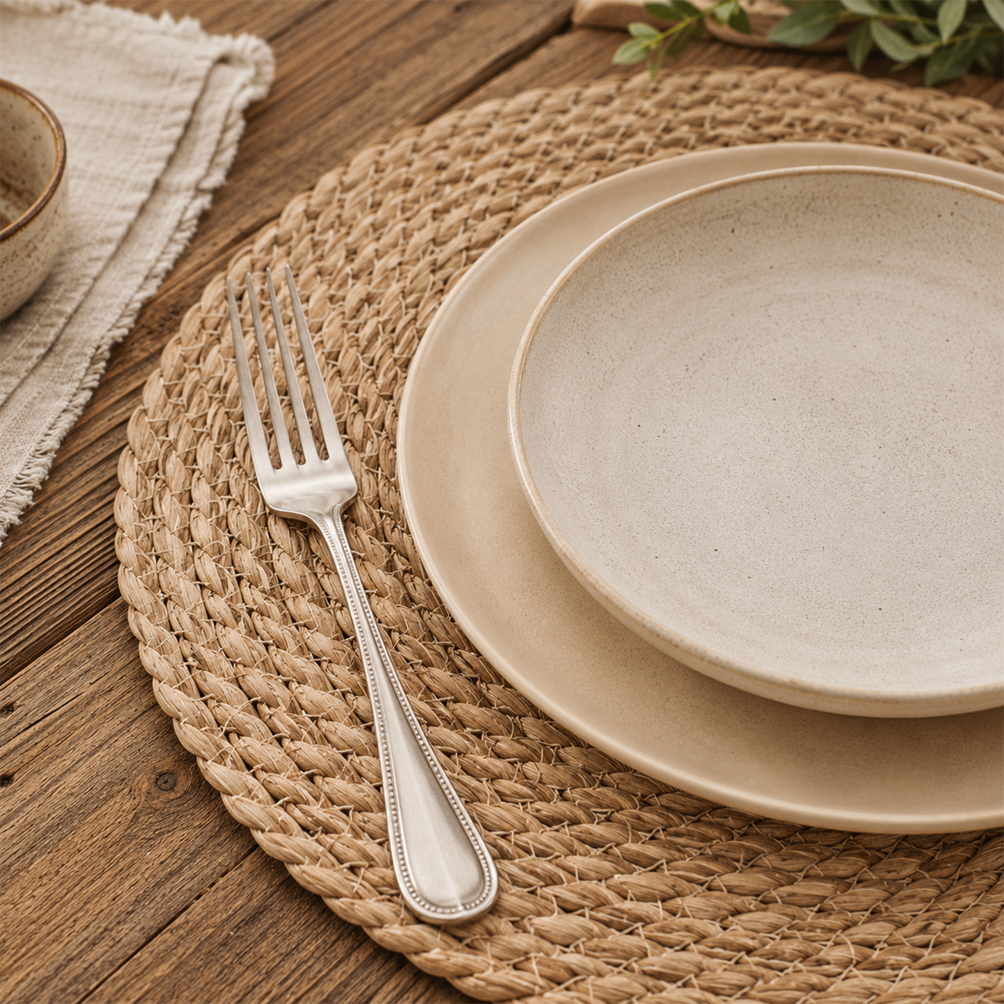 12-Pack Round Woven Placemats — 13.8" Boho Rattan Chargers for Dining Table, Straw Braided Place Mats for Farmhouse & Wedding Decor