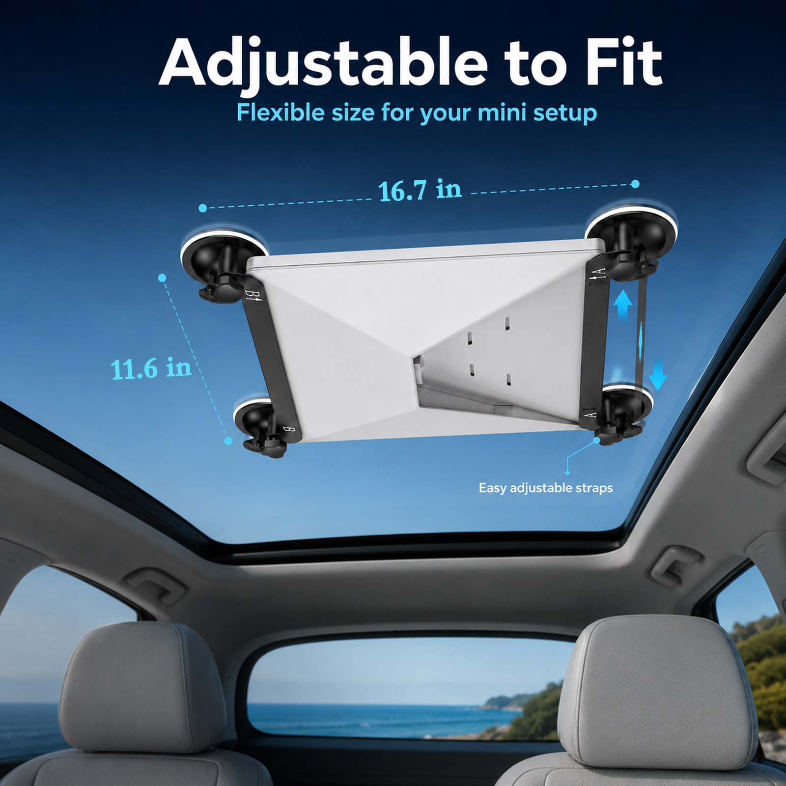 Suction Cup Mount for Starlink Mini, Portable Mounting Bracket for Car Sunroof, Window, RV, Boat and Camping - Image 3