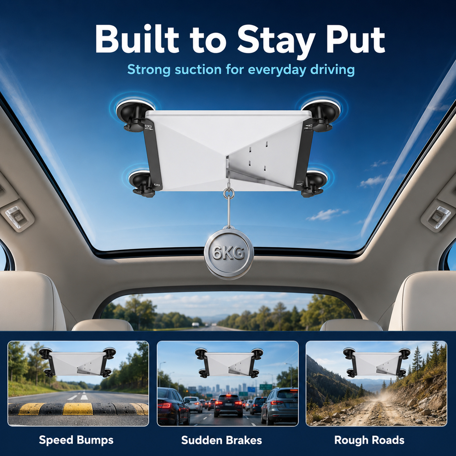 Suction Cup Mount for Starlink Mini, Portable Mounting Bracket for Car Sunroof, Window, RV, Boat and Camping - Image 4
