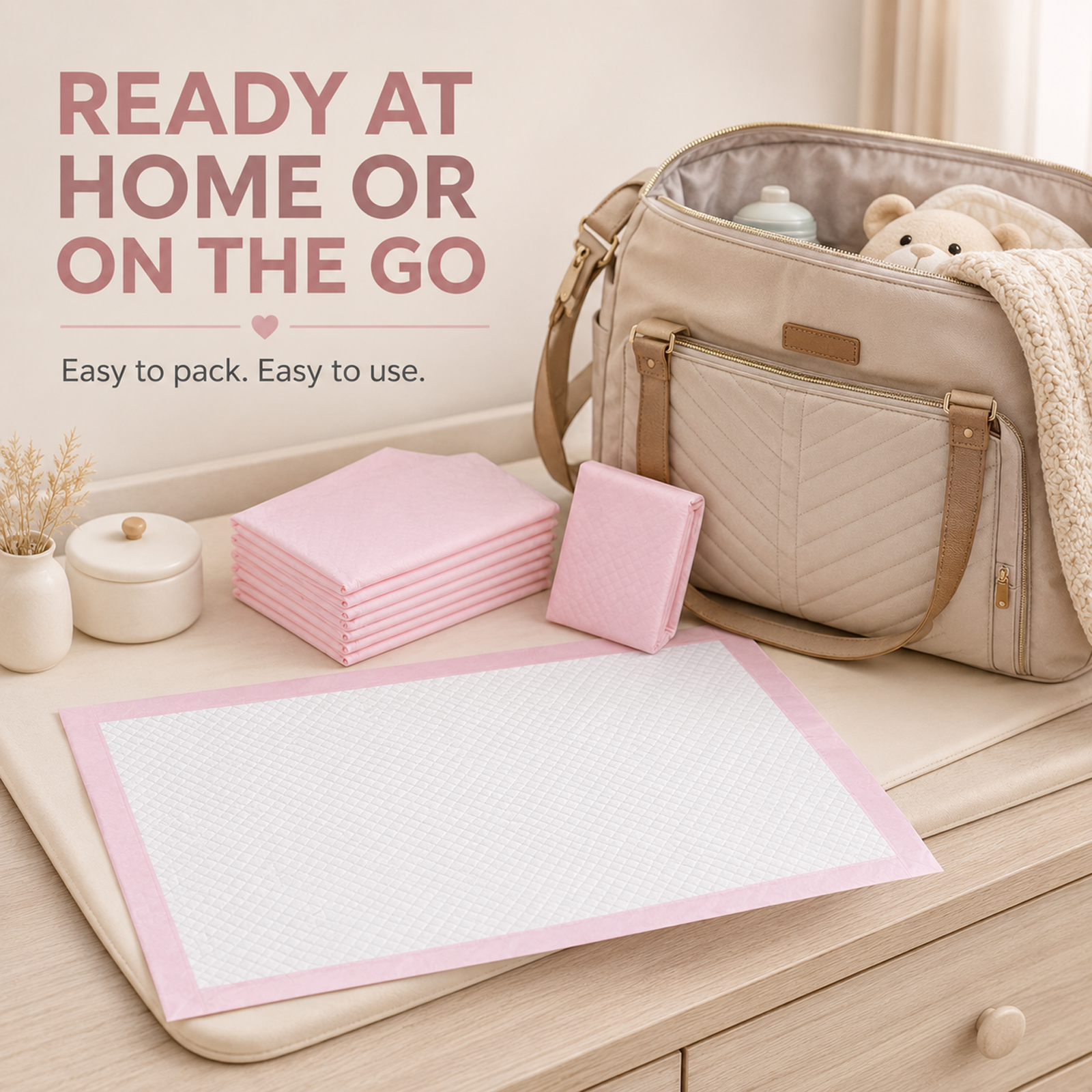 100 Pack Disposable Changing Pad Liners Baby Incontinence Pads 13x18 Inch Ultra Soft Absorbent Waterproof Diaper Underpads for Bed and Furniture - Image 6