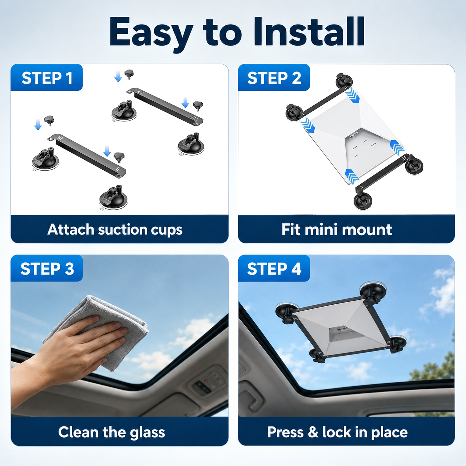 Suction Cup Mount for Starlink Mini, Portable Mounting Bracket for Car Sunroof, Window, RV, Boat and Camping - Image 8