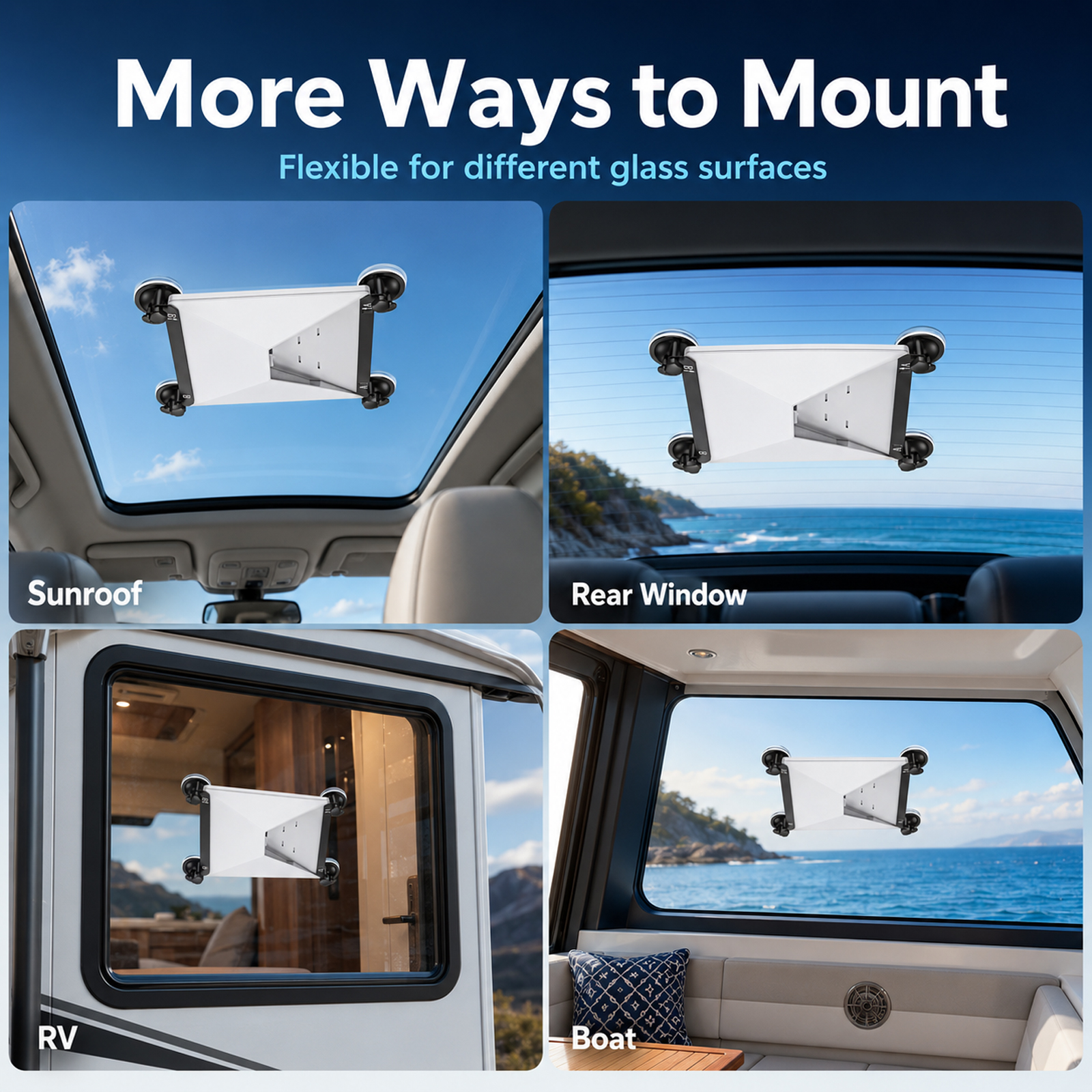 Suction Cup Mount for Starlink Mini, Portable Mounting Bracket for Car Sunroof, Window, RV, Boat and Camping - Image 9