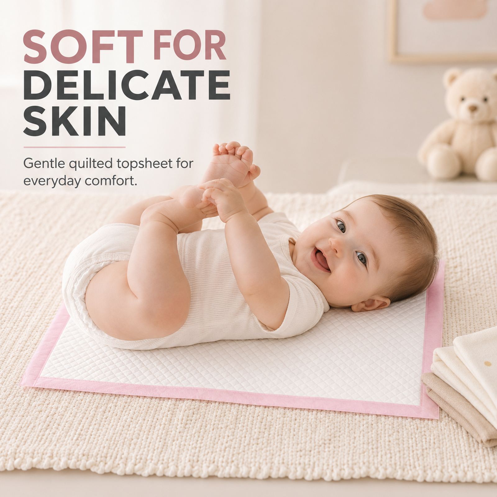 100 Pack Disposable Changing Pad Liners Baby Incontinence Pads 13x18 Inch Ultra Soft Absorbent Waterproof Diaper Underpads for Bed and Furniture - Image 8
