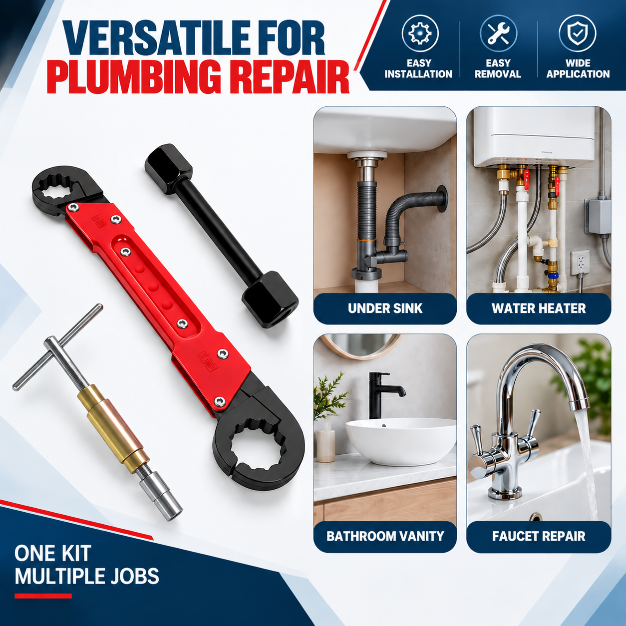 6-Piece Angle Stop Wrench Tool Kit with Angle Stop Wrench, 1/2" Compression Sleeve Puller, Plumbers Wrench, Sandpaper and Storage Bag for Copper Pipe Valve Repair - Image 4